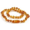 Baby Bernsteinkette rund cognac