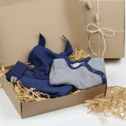 Babybox N°22 "Wolle Seide" blau 56