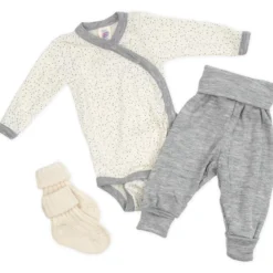Babybox N°20 "Wolle Seide" grau 50/56