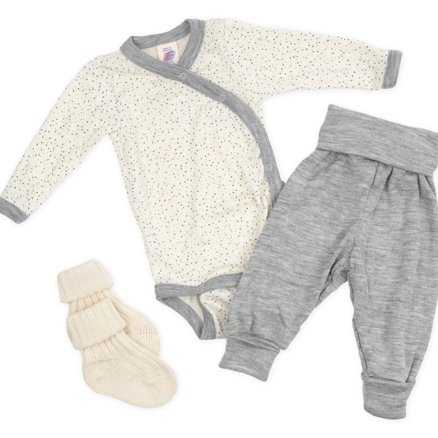 Babybox N°20 "Wolle Seide" grau 50/56