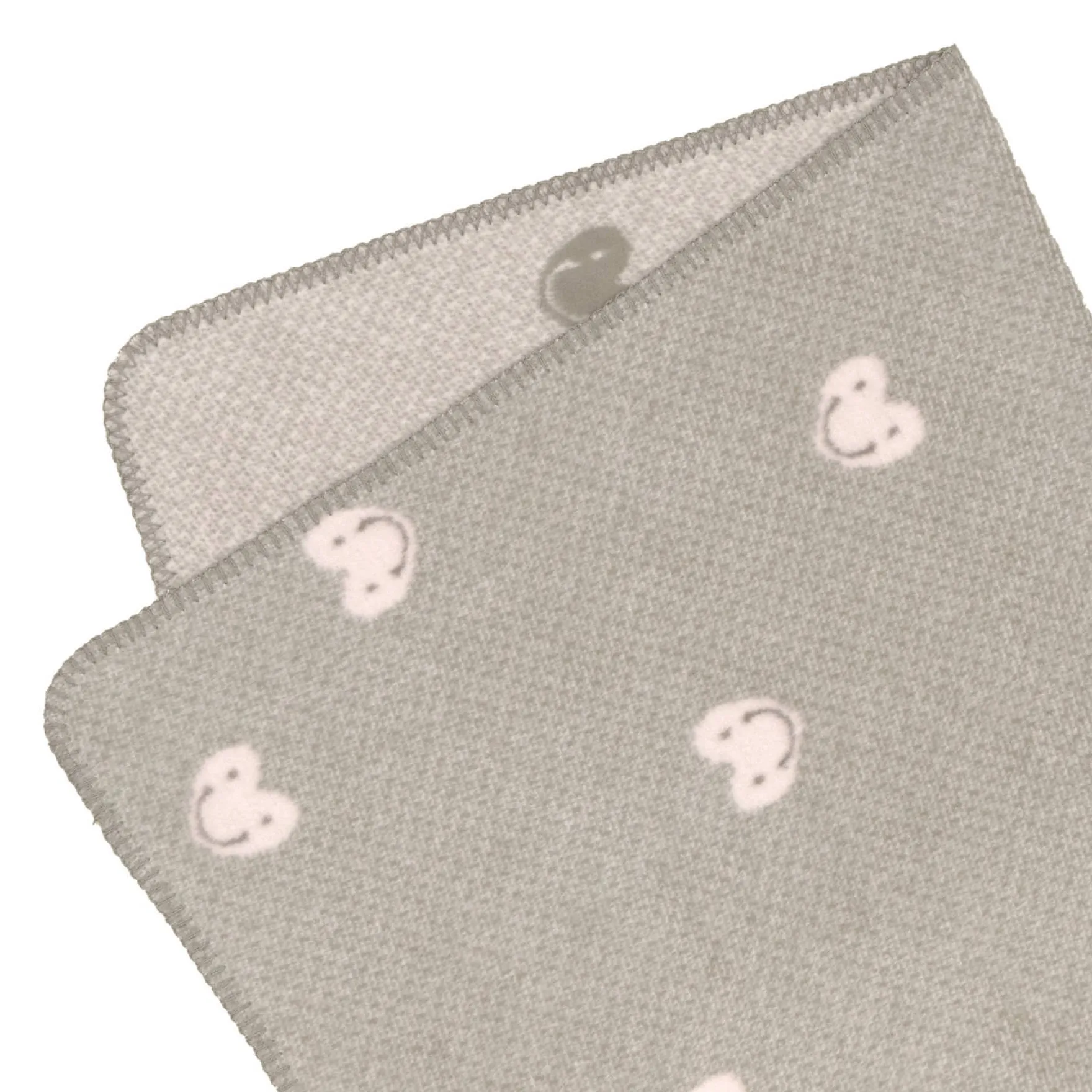Babydecke 75x100cm "Herz" taupe-rosa