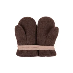 Baby-Fäustlinge Wollfleece dark-brown 1