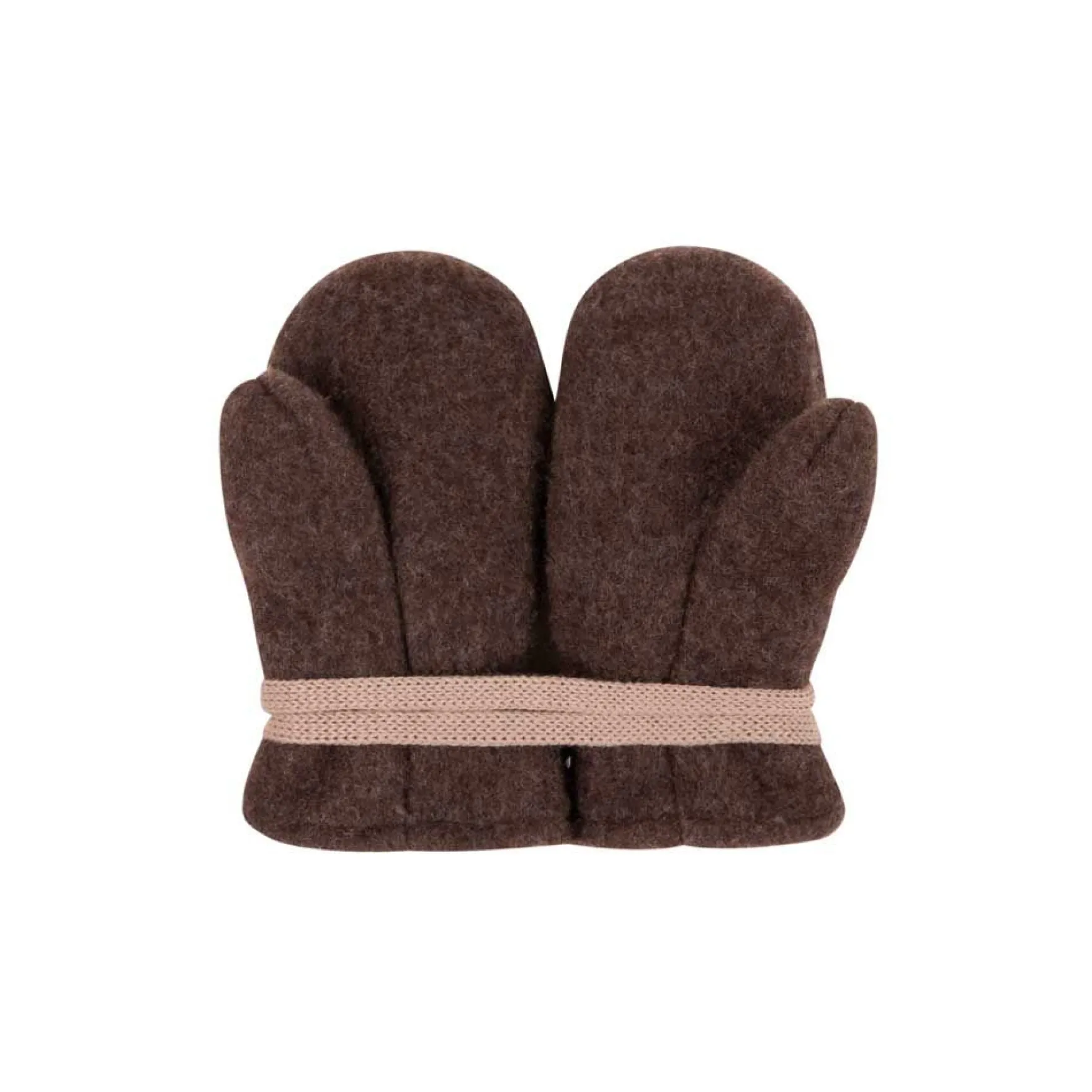 Baby-Fäustlinge Wollfleece dark-brown 1