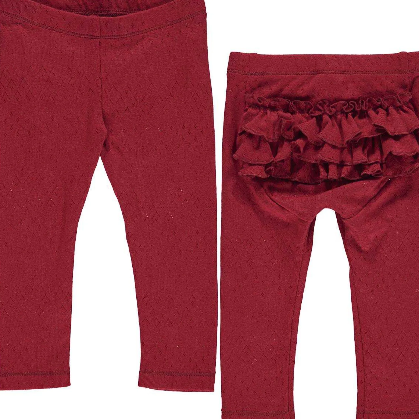 Baby Leggings mit Rüschen Himbeerrot 68