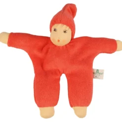 Babypuppe Schmuse rot-orange