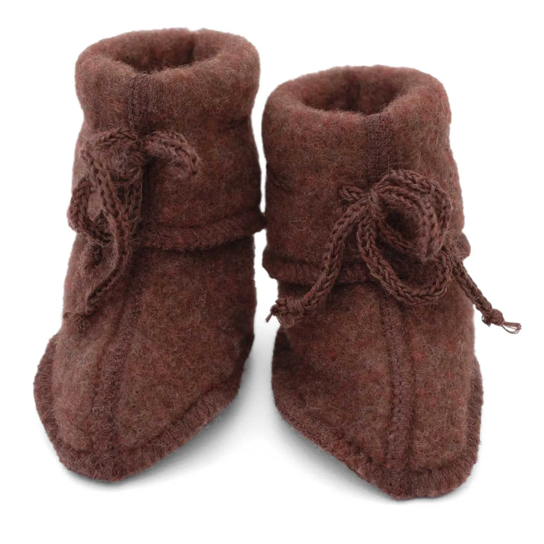 Babyschühchen Wollfleece zimt melange Gr. 1