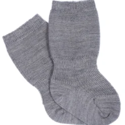 Baby Speckbein Wollsocken grau 80/86