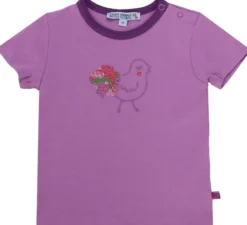 Baby T-Shirt lavendel Vogel-Strickerei 68