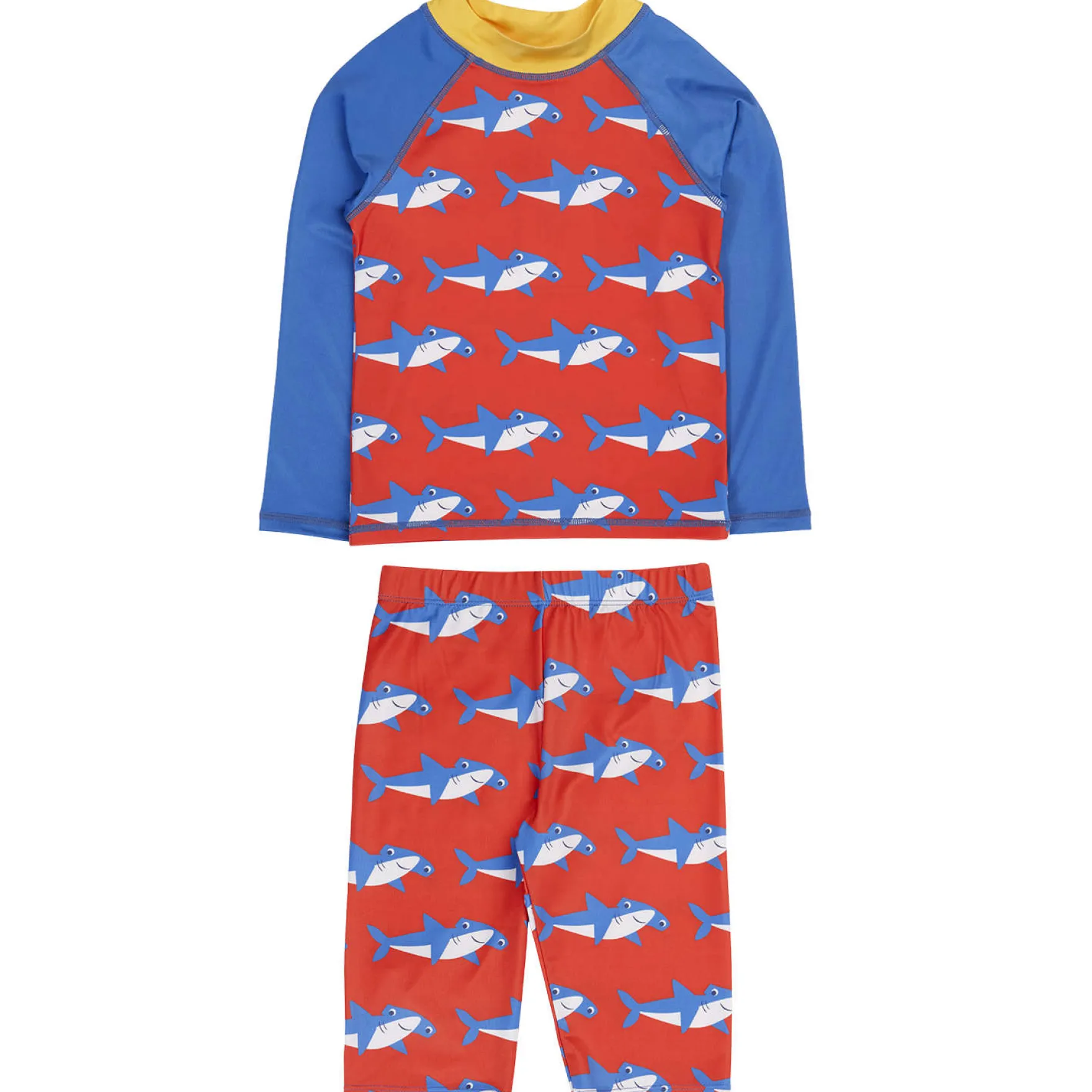 Bade-Outfit "Hammerhai" rot-blau UPF 50+ 104