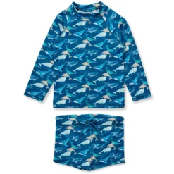 Badeoutfit "Wale" ozeanblau 122/128