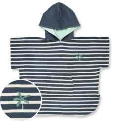 Badeponcho "Palme" dunkelpetrol 92-104