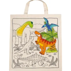 Baumwollbeutel "Dinosaurier" zum Bemalen