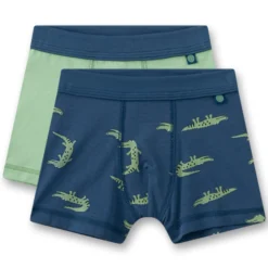 Boxershorts 2er-Pack "Krokodil" grün-blau 128