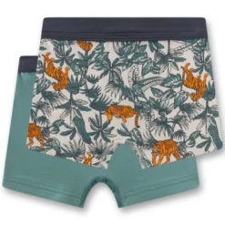 Boxershorts 2er-Pack "Tiger" eukalyptus 92