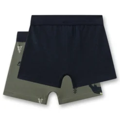 Boxershorts-Set "Bär" olive-schwarz 104