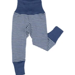 Bundhose Wolle Seide blau natur 50/56