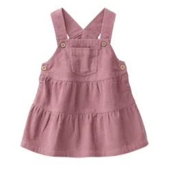 Cord-Kleid mit Trägern dunkelmalve 104