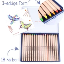 Dicke Buntstifte 3-eckig 18 Farben