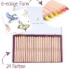 Dicke Buntstifte 6-eckig 24 Farben