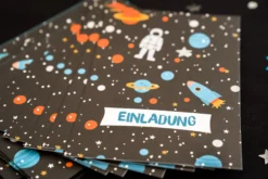 Einladungskarte Weltraum 6er-Set