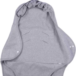 Einschlagdecke Babyschale grau Baumwollfleece