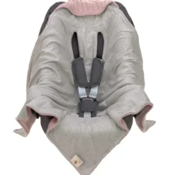 Einschlagdecke Babyschale rosa