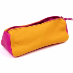 Federmäppchen Leder mango-pink