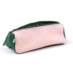 Federmäppchen Leder rosa-grün