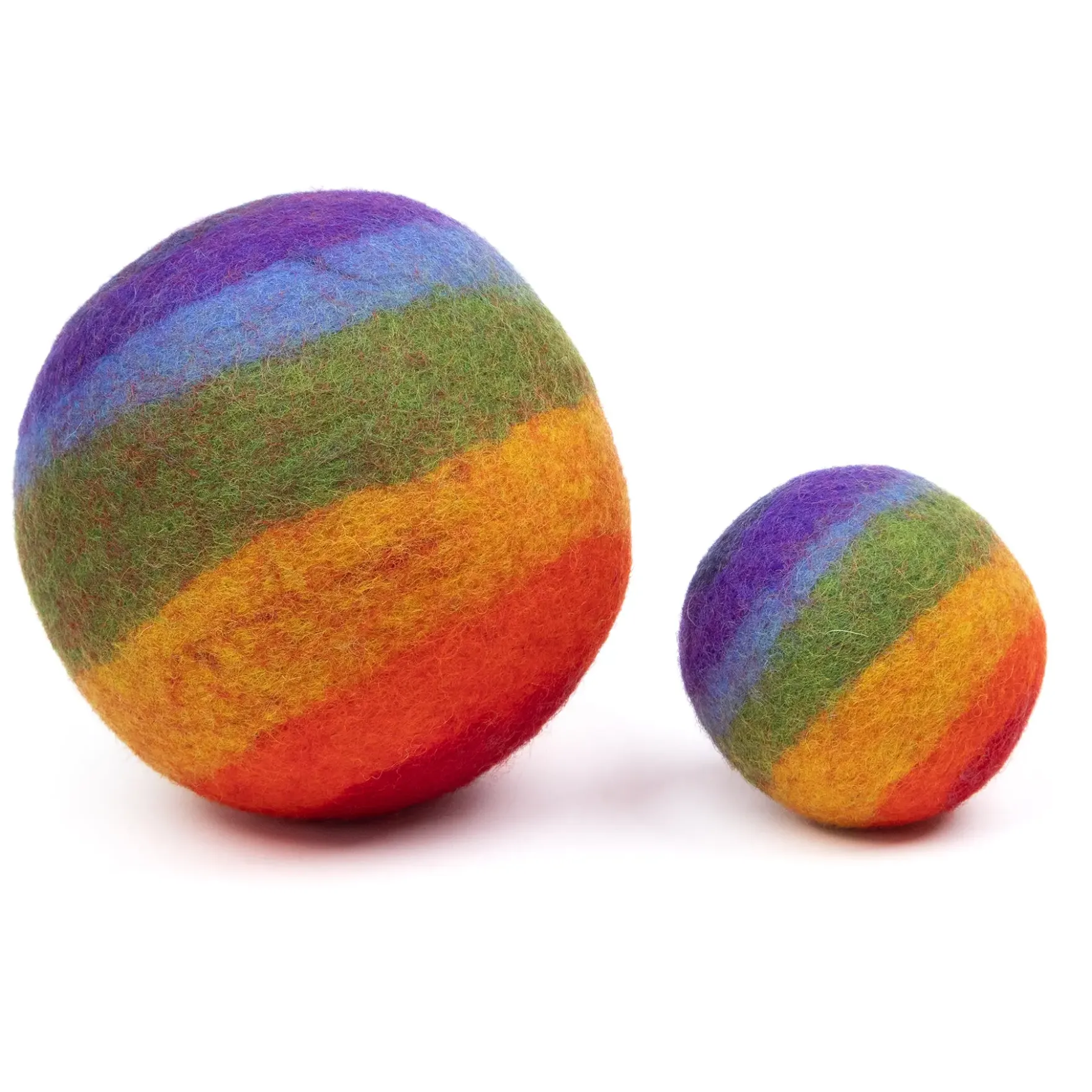 Filzbälle 2er Set Regenbogen
