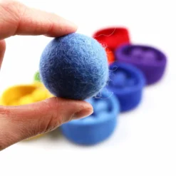 Filz Schalen + Kugeln Regenbogen