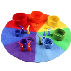 Filz Schalen + Kugeln Regenbogen