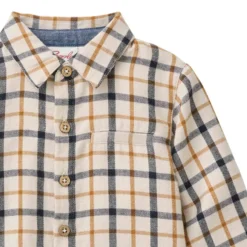 Flanell-Hemd kariert hellbeige 110/116