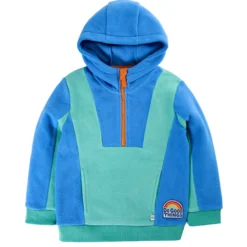 Fleece-Hoodie "Do Good Things" blau-türkis 128