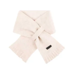 Fleece-Kinderschal mit Wolle woll-weiss