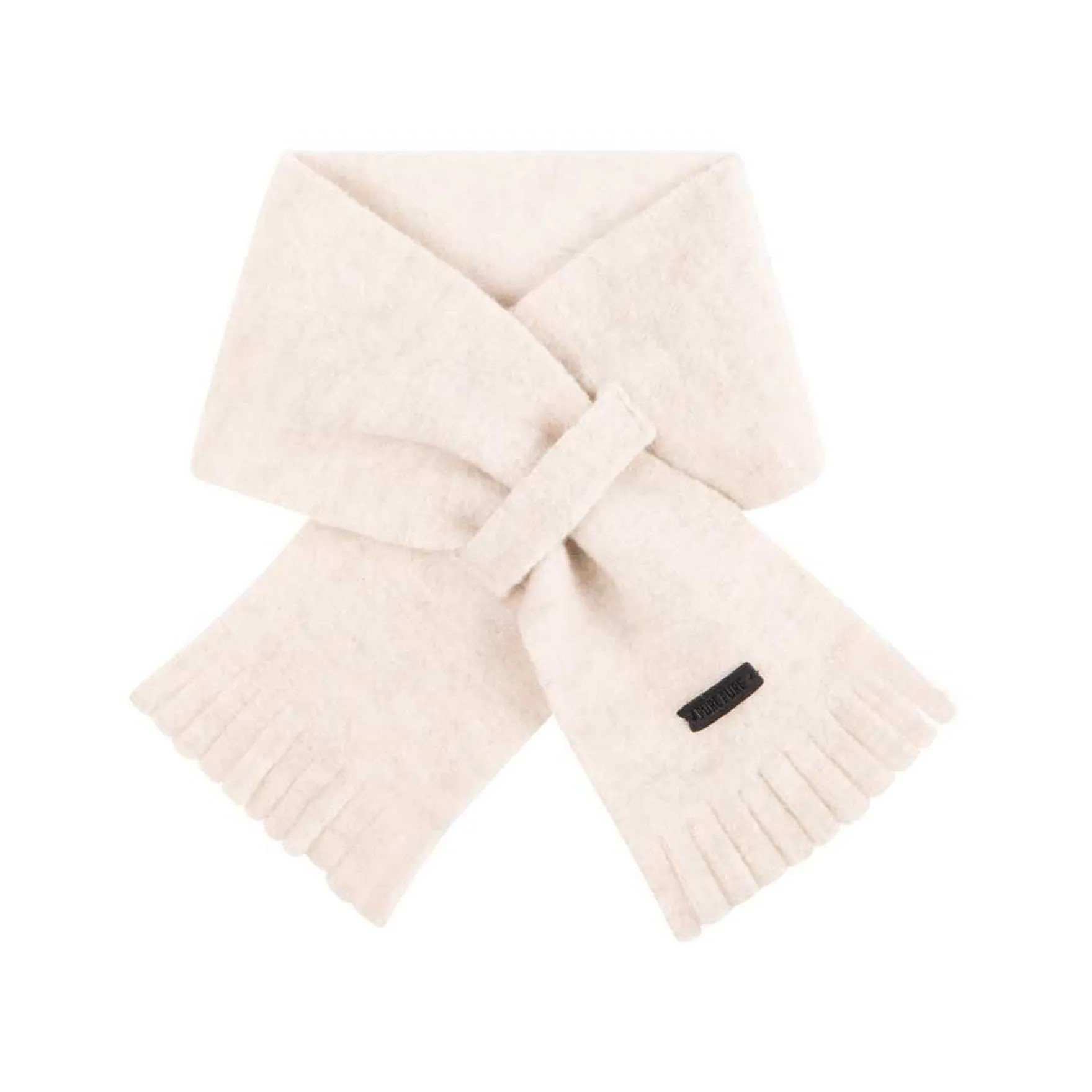 Fleece-Kinderschal mit Wolle woll-weiss
