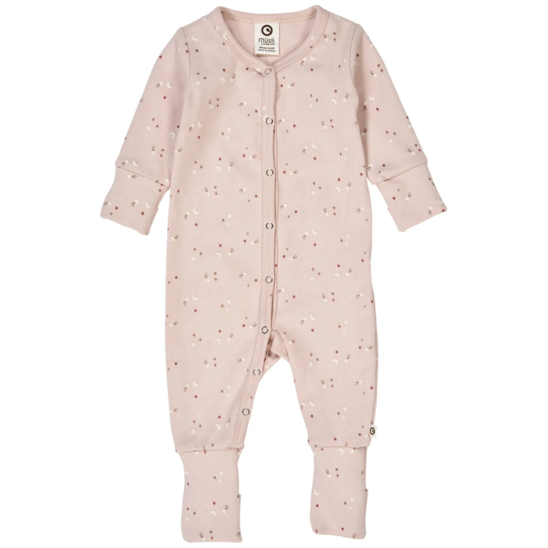 Frühchen-Strampler "Sterne" dusty rose 62