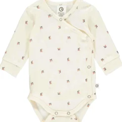 Frühchen Wickelbody "Blümchen" creme 62