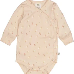 Frühchen Wickelbody "Blümchen" puderrosa 56