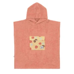 Frottee-Poncho Kinder coral