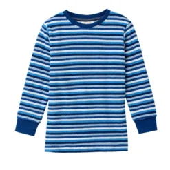 Frottee-Schlafanzug blau geringelt 104