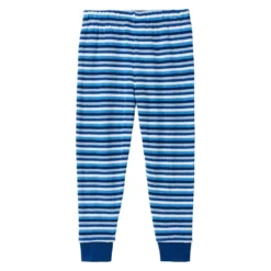 Frottee-Schlafanzug blau geringelt 104