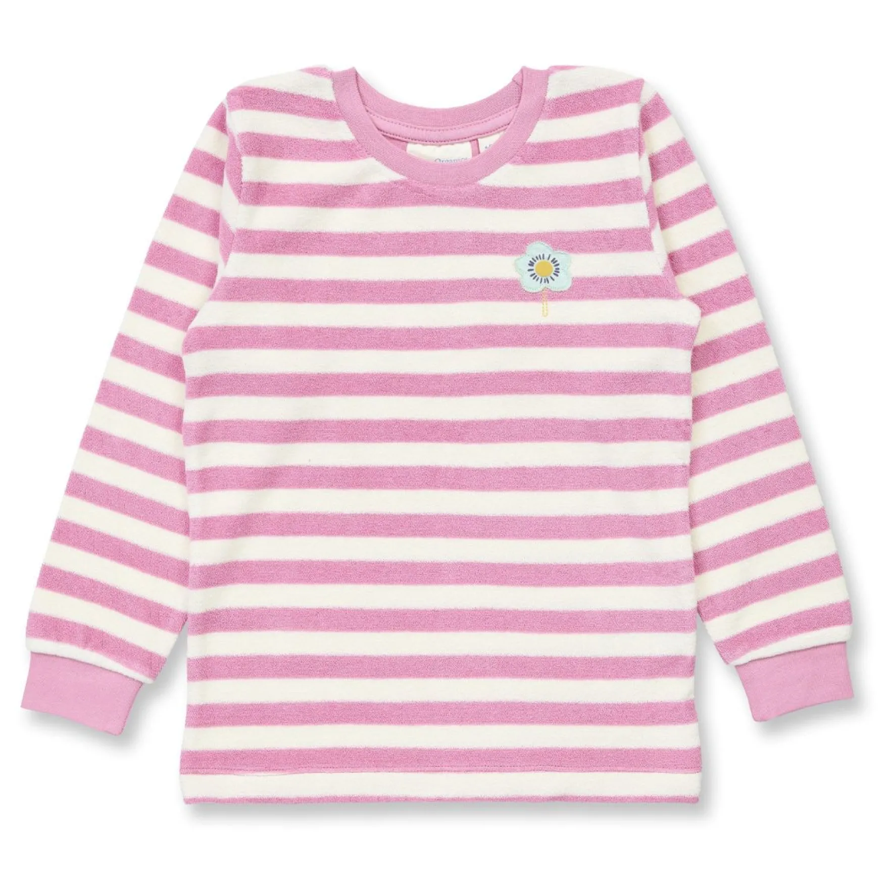 Frottee-Schlafanzug "Blume" pink gestreift 104
