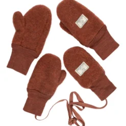 Fäustlinge Wollfleece redwood Gr. 1