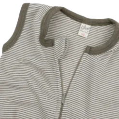Ganzjahresschlafsack Wolle Seide Ringel khaki 70