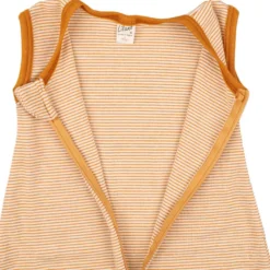 Ganzjahresschlafsack Wolle Seide Ringel curry 110 cm