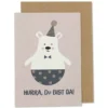 Geburtskarte Eisbär "Hurra, Du bist da"