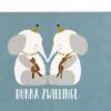 Geburtskarte Zwillinge Elefanten