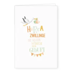 Geburtskarte "Zwillingsglückwünsche"
