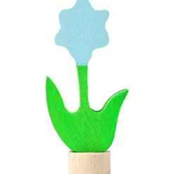 Geburtstagsstecker Blume blau