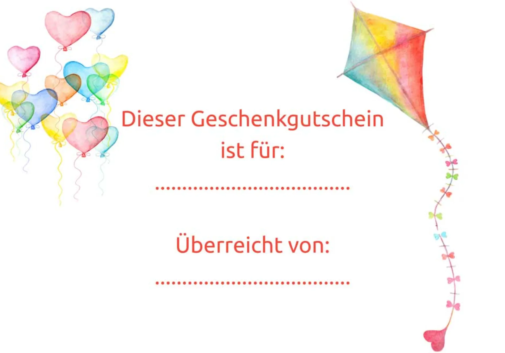 Geschenk Gutschein Drachen